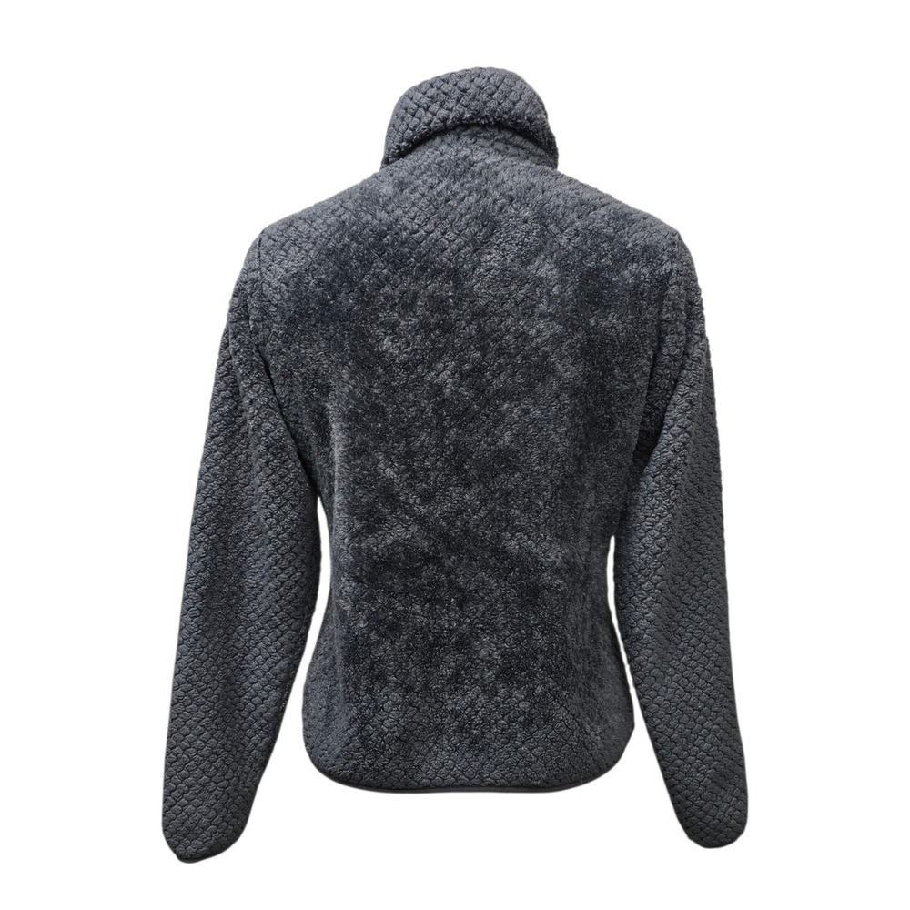 Columbia Fireside Gray Textured Sherpa Fleece Full Zip Jacket Women's Size Small - Picture 2 of 9